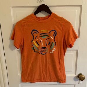 Hanna Andersson Orange Tiger Face Kids Tee